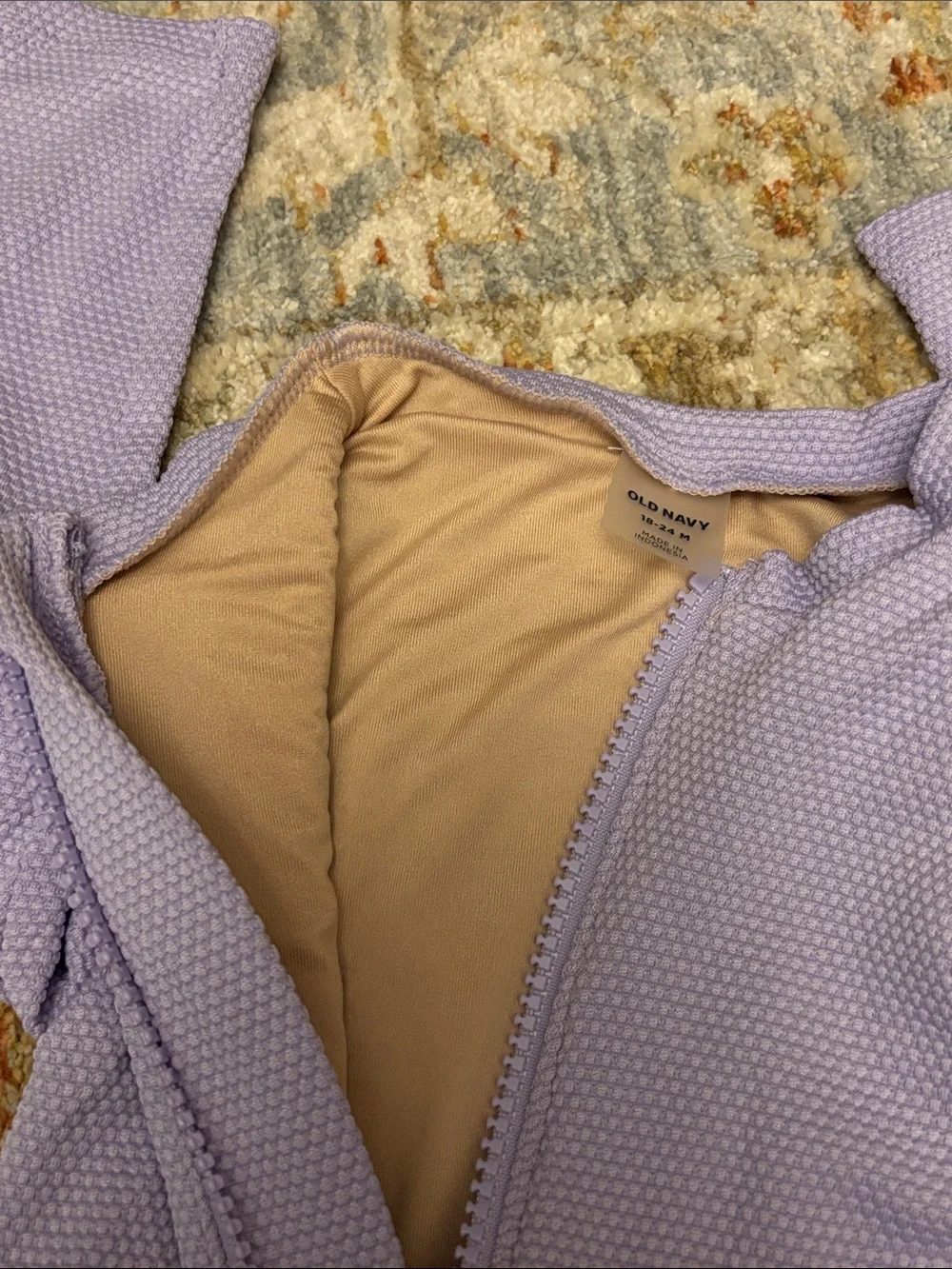 Old Navy Lilac Textured Baby Zip One-Piece